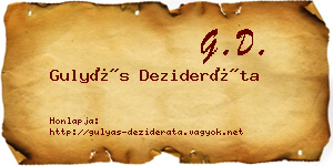 Gulyás Dezideráta névjegykártya